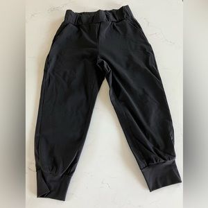 Public Rec All Day Jogger Pants Nylon Stretch Black Waist High Rise Cuffed 32x24